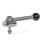 GN 918.7 Clamping Bolts, Stainless Steel, Downward Clamping, Screw from the Back Type: GVB - With ball lever, straight (serration)
Clamping direction: L - By anti-clockwise rotation