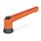 GN 300.4 Adjustable Hand Levers with Increased Clamping Force, Bushing Steel Color: OS - Orange, RAL 2004, textured finish