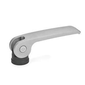 GN 927.5 Clamping Levers with Eccentrical Cam with Internal Thread, Lever Stainless Steel Type: B - Plastic contact plate without setting nut