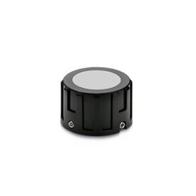 GN 957.1 Control Knobs, Plastic, for Position Indicators Type: N - Without lettering<br />Color of the cover cap: DGR - Gray, RAL 7035, matte finish