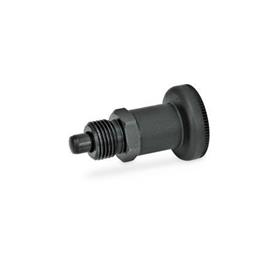 GN 607 Indexing Plungers, Steel / Plastic Knob Type: A - Without lock nut