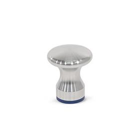 GN 75.6 Mushroom Shaped Knobs, Stainless Steel Knobs, Hygienic Design Type: D - With internal thread<br />Finish: MT - Matte finish (Ra < 0.8 µm)<br />Material (Sealing ring): H - H-NBR