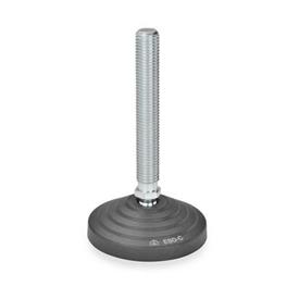 GN 344.2 Leveling Feet, Threaded Stud Steel, Foot Antistatic ESD Plastic Type: A - Without nut, without rubber pad