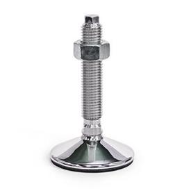 GN 17 Pieds de machine, inox AISI 304, conformes aux normes de la FDA De type goujon fileté: VK - avec écrou, hexagone externe en haut, clé plate en bas