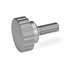 GN 535 Knurled Screws, Stainless Steel Finish: MT - Matte shot-blasted finish