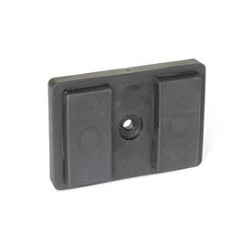 GN 57.2 Retaining Magnets, Rectangular-Shaped, with Rubber Jacket Type: A - With 1 internal thread