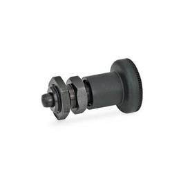 GN 607.1 Indexing Plungers, Steel / Plastic Knob Type: AK - With lock nut