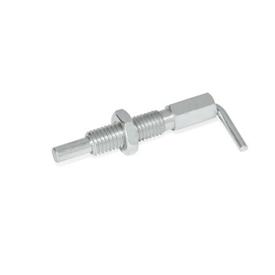 GN 7017 Indexing Plungers, Steel Type: BK - Without rest position, with lock nut<br />Material: ST - Steel