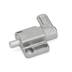GN 722.3 Pestillos de muelle de acero inoxidable con brida para montaje en superficie Tipo: R - giro a la derecha
