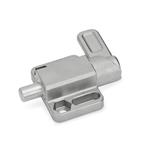 Stainless Steel Spring Latches with Flange for Surface Mounting, Parallel to the Plunger Pin