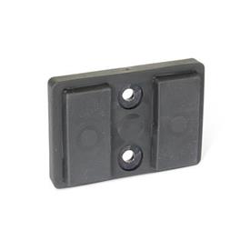 GN 57.2 Retaining Magnets, Rectangular-Shaped, with Rubber Jacket Type: D - With 2 bores