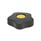 GN 5331 Star Knobs, Low Type, with Colored Cover Caps Type: B - With cover cap
Color of the cover cap: DGB - Yellow, RAL 1021, matte finish