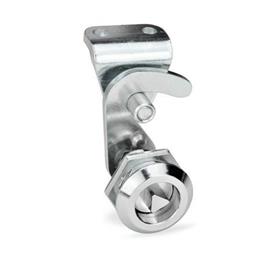 GN 115.8 Hook-Type Latches, Operation with Key Finish locating ring: CR - Chrome plated<br />Type: DK - With triangular spindle<br />Identification no.: 2 - With latch bracket