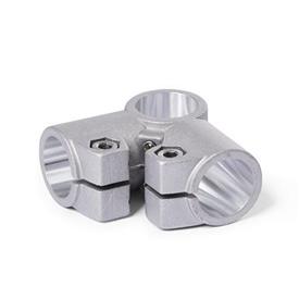 GN 196 Angle Connector Clamps, Aluminum Finish: BL - Blasted, matt
