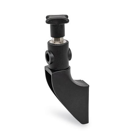 GN 6476.2 Side Guide Bracket, Plastic, Swiveling, with Contact Edge 