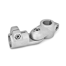 GN 284 Swivel Clamp Connector Joints, Aluminum Type: T - Adjustment with 15° division (serration)<br />Finish: BL - Plain finish, matte shot-plasted
