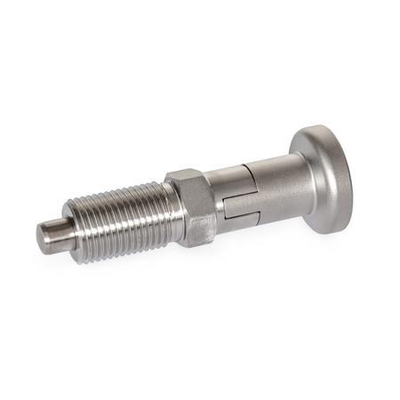 Locking Pin Hardened M12 x 1.5 Thread H Style 51.7 mm Length Kipp 03093-02206 Stainless Steel Indexing Plungers without Collar 