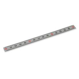 GN 711 Rulers, Self-Adhesive Material: NI - Stainless steel<br />Type: S - Figures vertically arranged (figures sequences U, M, O)<br />Sequence of the figures: U