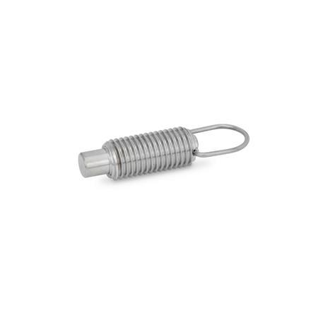 GN 413 Indexing Plungers, Stainless Steel Material: NI - Stainless steel
Type: A - without rest position, without lock nut