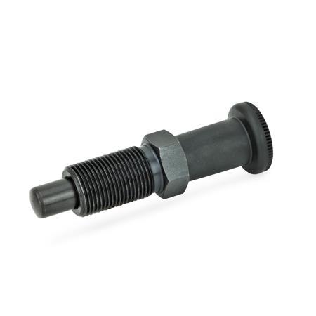 GN 817.2 Indexing Plungers, Steel / Long Plastic Knob Type: B - Without rest position, without lock nut