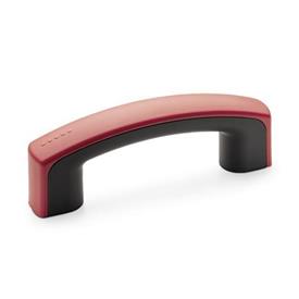 GN 629 Cabinet U-Handles, Plastic, with Cover Cap Color of the cover cap: DRT - Red, RAL 3000, matte finish