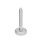 GN 31 Piedini di livellamento, acciaio INOX, con disco antiscivolo Tipo (base): B4 - Finitura matt da sabbiatura, gomma vulcanizzata, colore bianco
Versione (vite): V - Senza dado, esagono esterno in alto e sede per chiave in basso