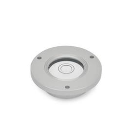 GN 2277 Bull´s Eye Spirit Levels with Mounting Flange Type: B - Mounting flange for inserting (collar)<br />Material / Finish: ALN - Anodized, natural color
