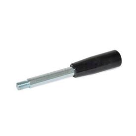 GN 310 Gear Lever Handles, Steel Type: E - Cylindrical knob GN 519<br />Finish: ZB - Zinc plated, blue passivated