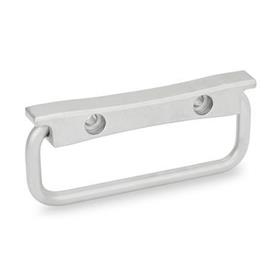 GN 425.9 Folding Handles, Stainless Steel Type: B - Mounting the operator's side with through hole<br />Identification no.: 1 - Handle 90° foldaway<br />Finish: GS - Matte shot-blasted finish