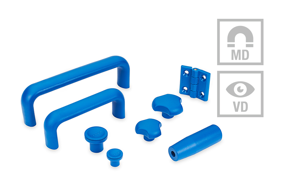 Standard parts made of detectable plastics
