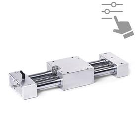 GN 6922 Precision Double Tube Linear Actuators, Steel / Stainless Steel, with One Double Slider and Recirculating Ball Screw, Configurable 