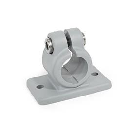GN 146.9 Flanged Connector Clamps, Plastic Color: GR - Gray, RAL 7040, matt finish