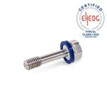 Stainless Steel Screws, Hygienic Design, Low-Profile Head, with Recessed Stud for Loss Protection