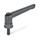 GN 300.4 Manettes indexables, zinc moulé sous pression, insert acier, avec filetage mâle, à force de serrage accrue Couleur: SZ - noir, RAL 9005, finition brillante
