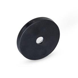 GN 51.8 Retaining Magnets with Countersunk Bore, with Rubber Jacket Color: SW - Black