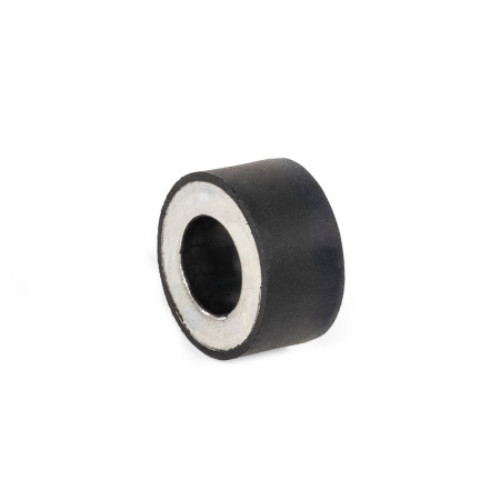 Rubber Buffers GN 351: Steel, with Through-Hole and Cover Plate on Both Sides