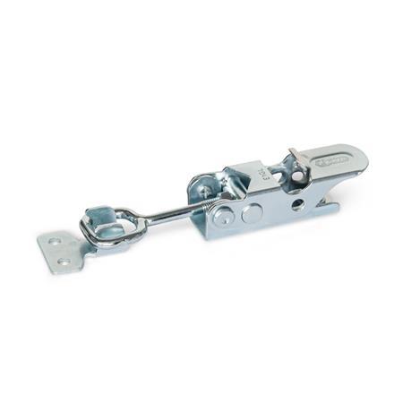 GN 761.1 Toggle Latches, Steel / Stainless Steel, with Lock Mechanism Type: G - Latch bolt with loop, with catch
Material: ST - Steel