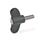 GN 633.1 Wing Screws, Plastic, Threaded Stud Stainless Steel Color of the cover cap: DGR - Gray, RAL 7035, matte finish