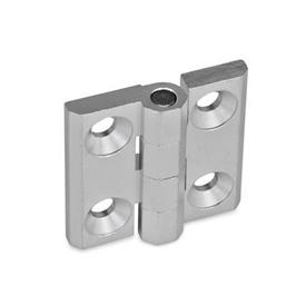 GN 237 Bisagras, Zamac / aluminio Material: AL - Aluminio<br />Tipo: A - 2x2 orificios para tornillos avellanados<br />Acabado: EL - anodizado, color natural