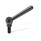 GN 99.2 Adjustable Clamping Levers, Steel, with External Thread, Push to Disengage Type: N - Angled lever