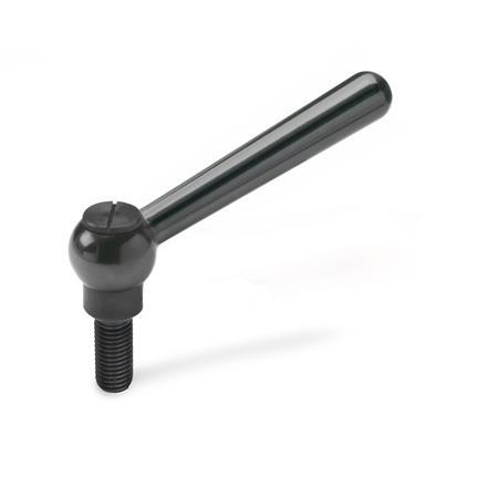 Adjustable Clamping Levers GN 99.2: Steel, with External Thread, Push to Disengage
