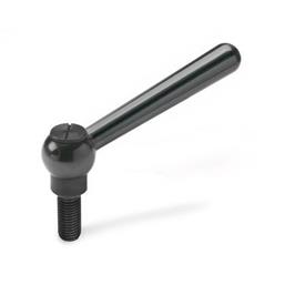 GN 99.2 Adjustable Clamping Levers, with Threaded Stud, steel Type: N - Angled lever