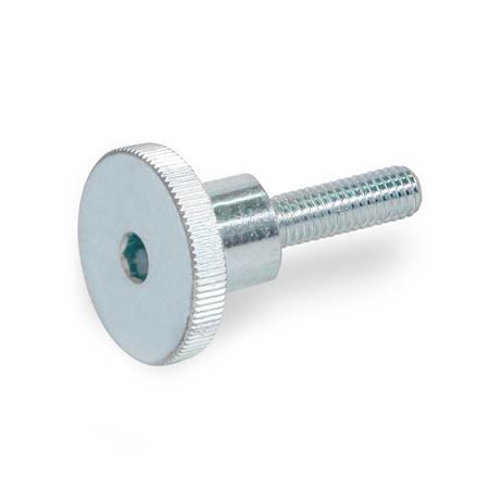 GN 464.1 Knurled Thumb Screws, with Internal Hexagon, Steel, Zinc Plated 