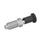 GN 817.2 Pistoncini di posizionamento a molla, acciaio INOX, con manopola lunga, con e senza posizione di arresto Materiale: NI - Acciaio INOX
Tipo: C - Con posizione di arresto, senza controdado