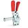GN 810.4 Toggle Clamps, Operating Lever Vertical, with Lock Mechanism, with Vertical Mounting Base Type: FL - Solid clamping arm, with clasp for welding