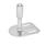 GN 43 Leveling Feet, Stainless Steel, with Fixing Lug, Rectangular Shape Form: G0 - Without rubber pad, with 2 slotted holes
Version (Screw): W - With adjustable sleeve, covered thread and wrench flat at the bottom