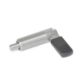 GN 721.6 Stainless Steel Cam Action Indexing Plungers, with Locking Function Type: LB - Left-hand lock, with plastic cap