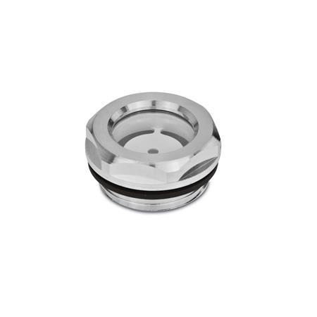 Oil Sight Glasses GN 743.1: Aluminum, up to 180 °C