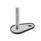 GN 45 Piedini di livellamento, acciaio INOX AISI 316 L, con aletta di fissaggio, a forma di goccia Tipo (base): D1 - Con disco antiscivolo, con aggancio a clip, colore nero
Versione (vite): T - Senza dado, sede per chiave in basso
