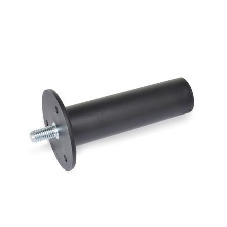 GN 539.2 Cylindrical Handles, Plastic, Threaded stud Type: A - With hand guard, one side